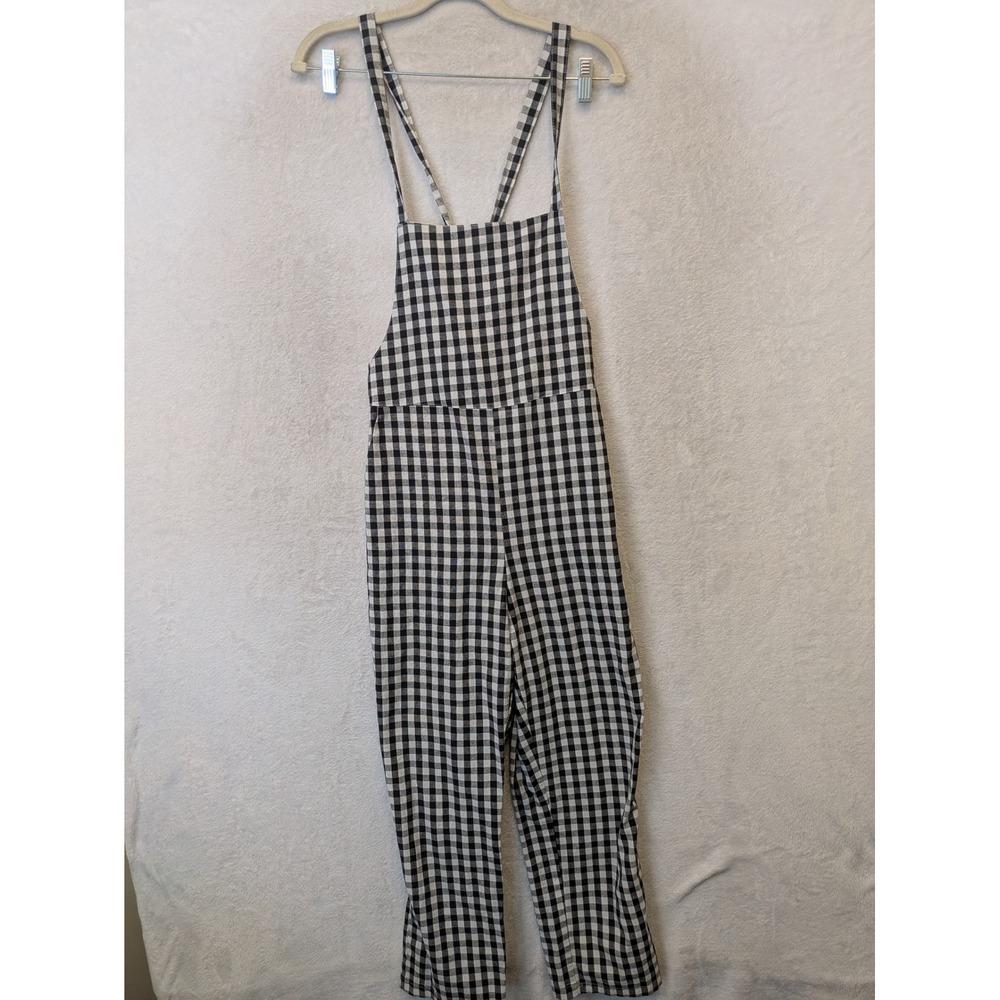 Mod Ref Jumpsuit Women's S Black White Gingham Checkered